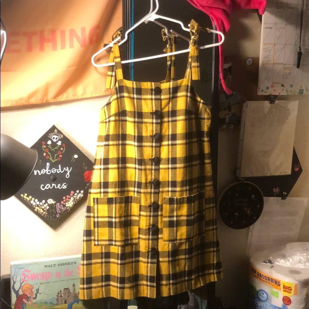 Lazy Oaf Yellow Plaid Dress